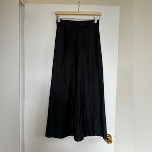 Zara black silk long skirt